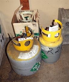 InterDynamics R12 Refrigerant, In Original Box, Partially Filled, Unmarked R12 Bottle, Approx 14 lbs And Unmarked R12 Bottle, Approx 29 Lbs