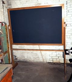 Double Sided Free Standing Black/Chalkboard, 74"H x 62.5"W