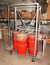 Rolling Storage Rack And Canisters, Qty 3, 73"H x 61"W x 20.5"D