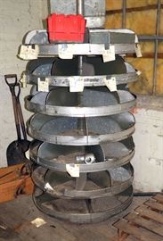 Lyon 7 Tiered Rotating Small Parts Carousel Shelf, And Contents, Conduit Couplings, Clamps, Lock Nuts, Box Connectors, Elbows, And More