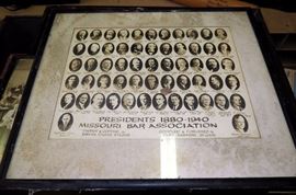 MO Attorney General John Tull Barker, 1913-1917, Personal And Law Firm Records, Circa 1930's, Includes Speeches And Writings Of William H. Wallace, Stationary, Court Records, Personal Auto Biography, Assessors Records, Photographs, 1944 Who's Who Book, And MO 1940 Bar Association Banquet Photo, And Framed Credentials, And Much More, Content Of 2 Metal Storage Boxes
