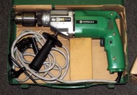  Hitachi 1/2" Drill, Original Box And Paperwork, Model D13V, And Hitachi Hammer Drill, Model DVR-13, In Original Hard Case