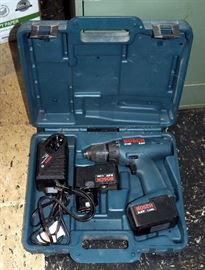Bosch 9.6 Volt Cordless Drill, With Batteries And Charger, And Original Hard Case