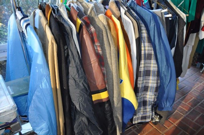 Lots of Men's clothes and jackets - all sizes - designer names