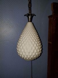 Milk Glass Mid-Century Pendant Lamp