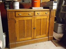 Antique Solid Oak Ice Chest