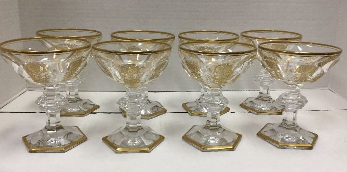 8 Baccarat Empire pattern  Crystal Champagne  or Fruit Glasses 5” tall