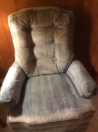 Soft blue highback chair