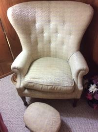 Highback chair with matching foot stool