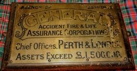 ANTIQUE ADVERTISING INSURANCE PLAQUE