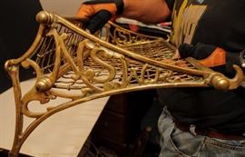 Vintage New South Wales Railroad Train Brass Luggage/coat/hat Rack Shelf