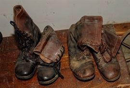 WWII - KOREAN WAR BROWN AND BLACK ARMY BOOTS
