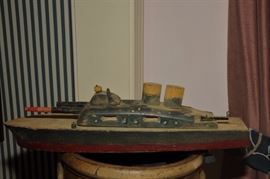 WWII WOODEN TOY SHIP [FOLK ART]