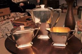 ART DECO SILVER PLATE COFFEE SET