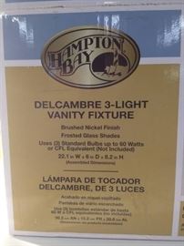 3-Light Brushed Nickel Vanity Light by Hampton Bay