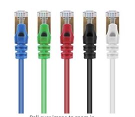 TecBillion Cat7 Shielded Ethernet Patch Cable - RJ45 Computer Networking 

Cord/Internet Cable, Premium/ Fast Speed(1000 MHz/10Gbps)/Stabilized 

Transmitting, 5 Color (Black/Blue/Red/Green/White), 5 Feet