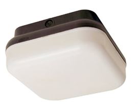 Sunlite 48218-SU DOD/PTS/BK/WH/GU24 Decorative Outdoor Energy Saving 

Protek Square Polycarbonate Fixture, Black Finish, White Lens