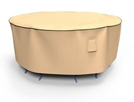 Round Patio Table and Chairs Combo Cover, Small (Tan) - Budge Chelsea