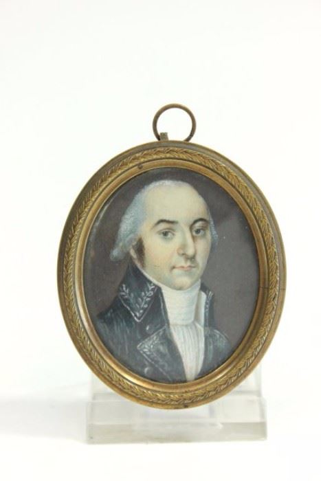 Lot 91: Oval Portrait Miniature of Gentleman