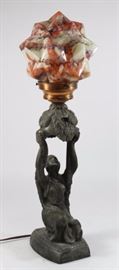 Lot 198: Vintage Art Deco Figural Lamp