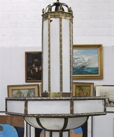 Lot 360: Chandelier from Williamsburg Savings Bank