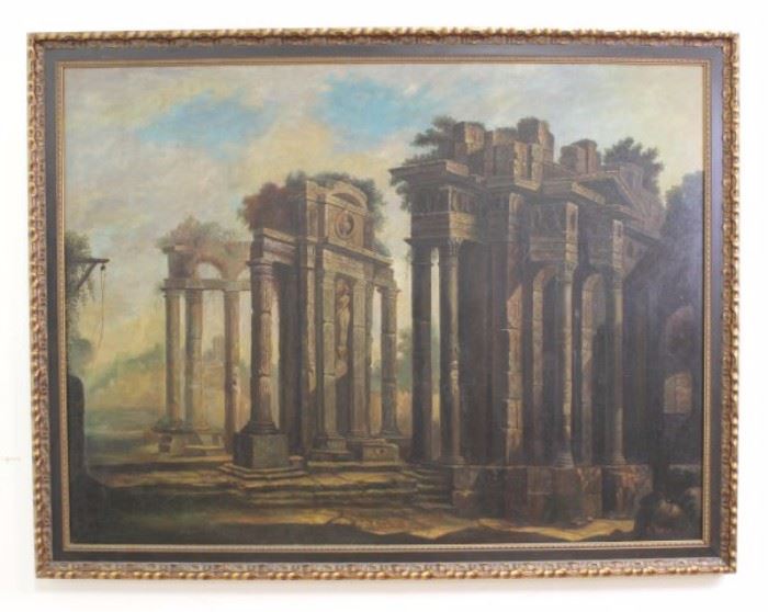 Lot 430: After Nicholas Bertin, Landscape with Ruins
