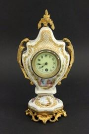 Lot 1000: Dresden Bronze Mounted Porcelain Mantel Clock