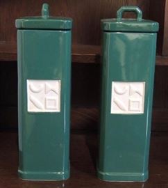 Green Porcelain Pasta Canisters 