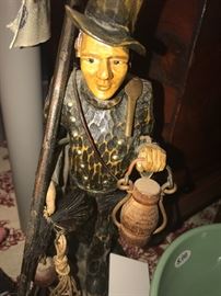 Craved Wooden Chimney Sweep Figurine