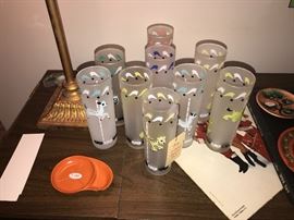 Vintage 1950's Carousel Circus Theme Glass Set