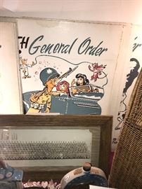 Original Vintage WWII Camp Hood General Orders Poster / Sign Set Of Eleven