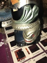 Vintage Unopened Viarengo Torino Italy Moscato Passito Muscatel In Amazing Mold Glass Fish / Sea Serpent Bottle