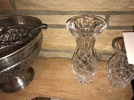 Metal Wine Chiller ~ Crystal Vases