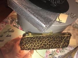 Fellini Beaded Leopard Pattern Clutch