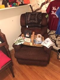 Brown Upholster Reclining Chairs ~ Two Available