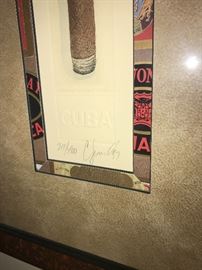 Rare Signed Framed Cigar Art By Charles Leonard ~ Two Available