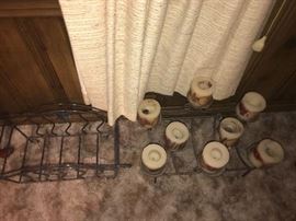 Metal MAgazine Rack With Sun ~ Metal Fireplace Candle Holder