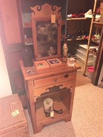 Tall Pine Nightstand With Drawer And Shelf