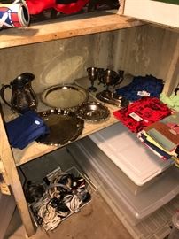 Plastic Storage Bins ~ Silver Plated Serving Pieces