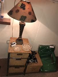 Wicker And Metal File Cabinet