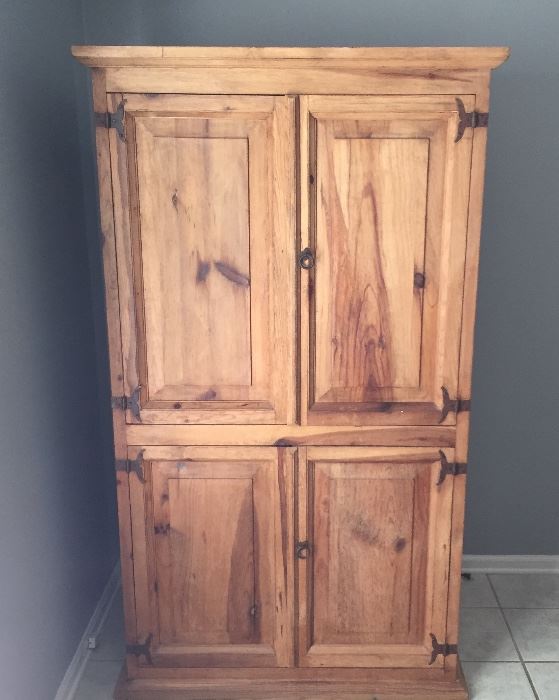 Rustic Oak Armoire Cabinet