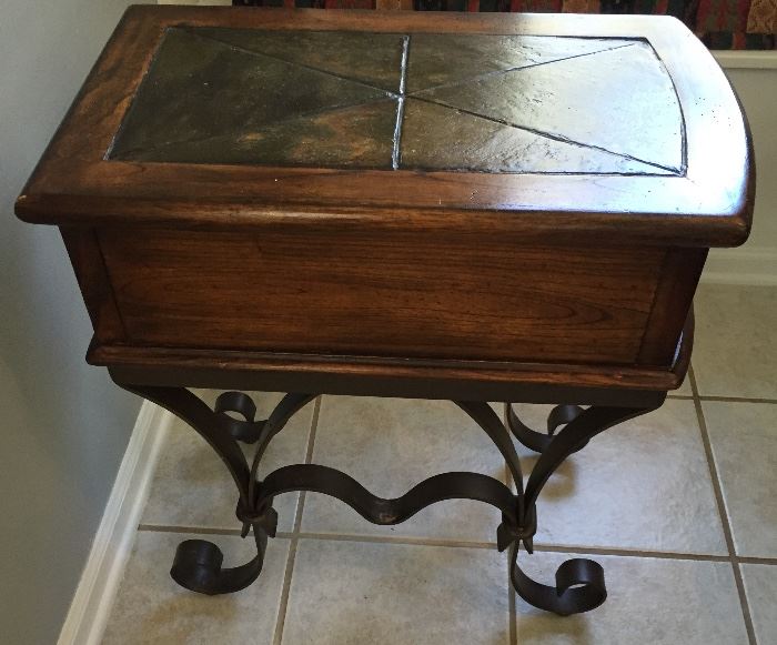Accent Table with Stone Top