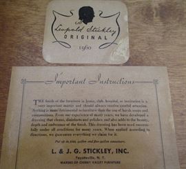 Stickley chest tag