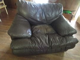 brown leather chair