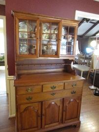 maple hutch, 2 pieces