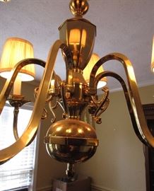 solid brass 6 arm chandelier from old church