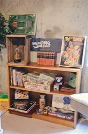 Vintage Board Games, Children's Books, Wooden Crate, Wooden Book Shelf