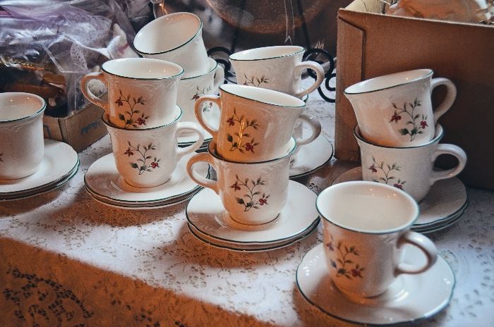 Pfaltzgraff Christmas Teacups & Saucers