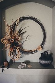Barbed Wire Wreath , Ceramic Jar