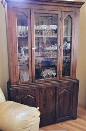 Two-piece glass front hutch and cabinet